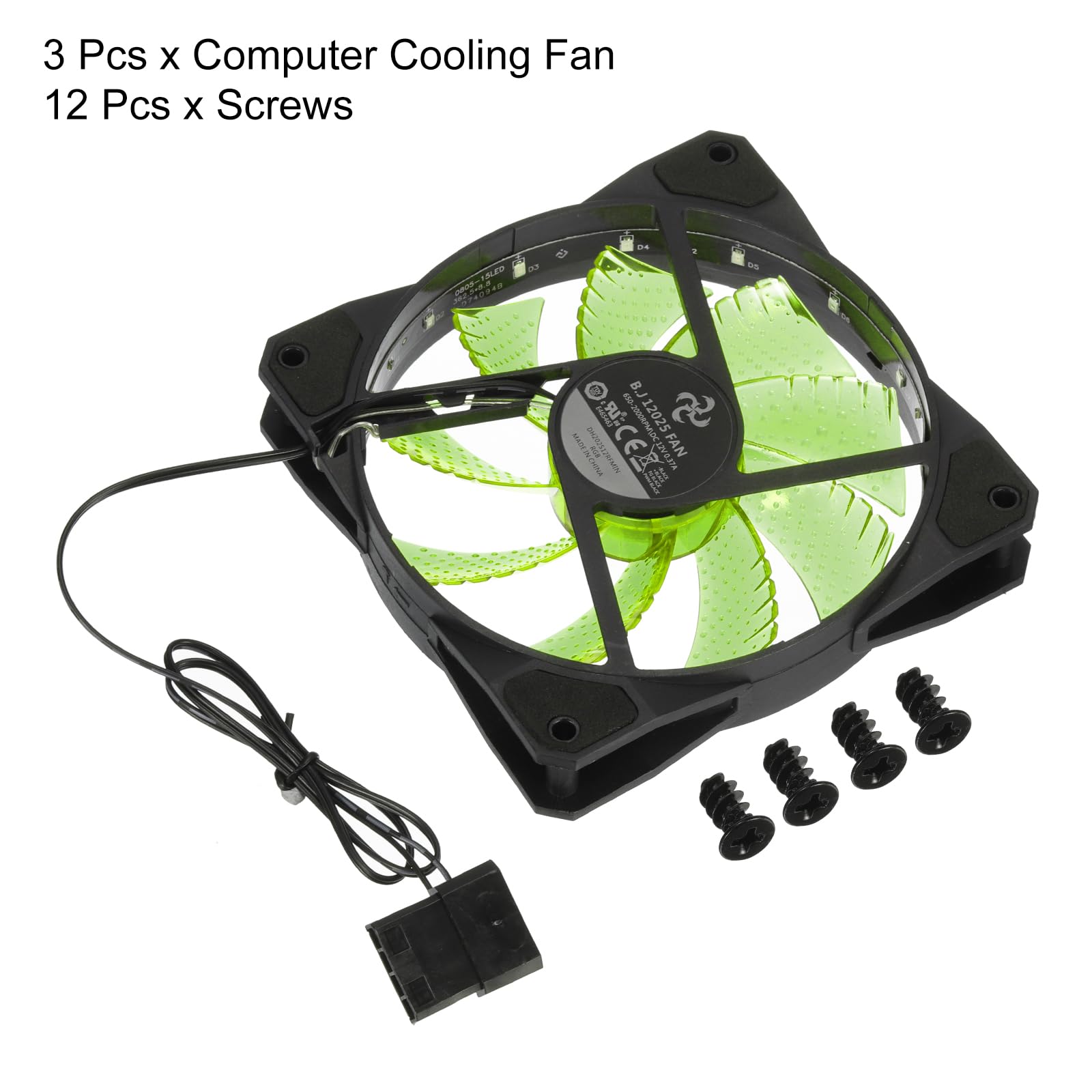 Amazon.co.jp: uxcell 3個セット コンピューターケースファン 600