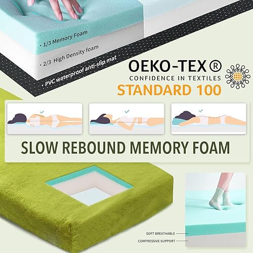 Miniatura 3 de Sleeping Pad,3-inch Thick Memory Foam Camping Mattress,Portable Roll-Up Mat for CarTentFloorCotTravel,Comfortable Pad for Guests Sleepover