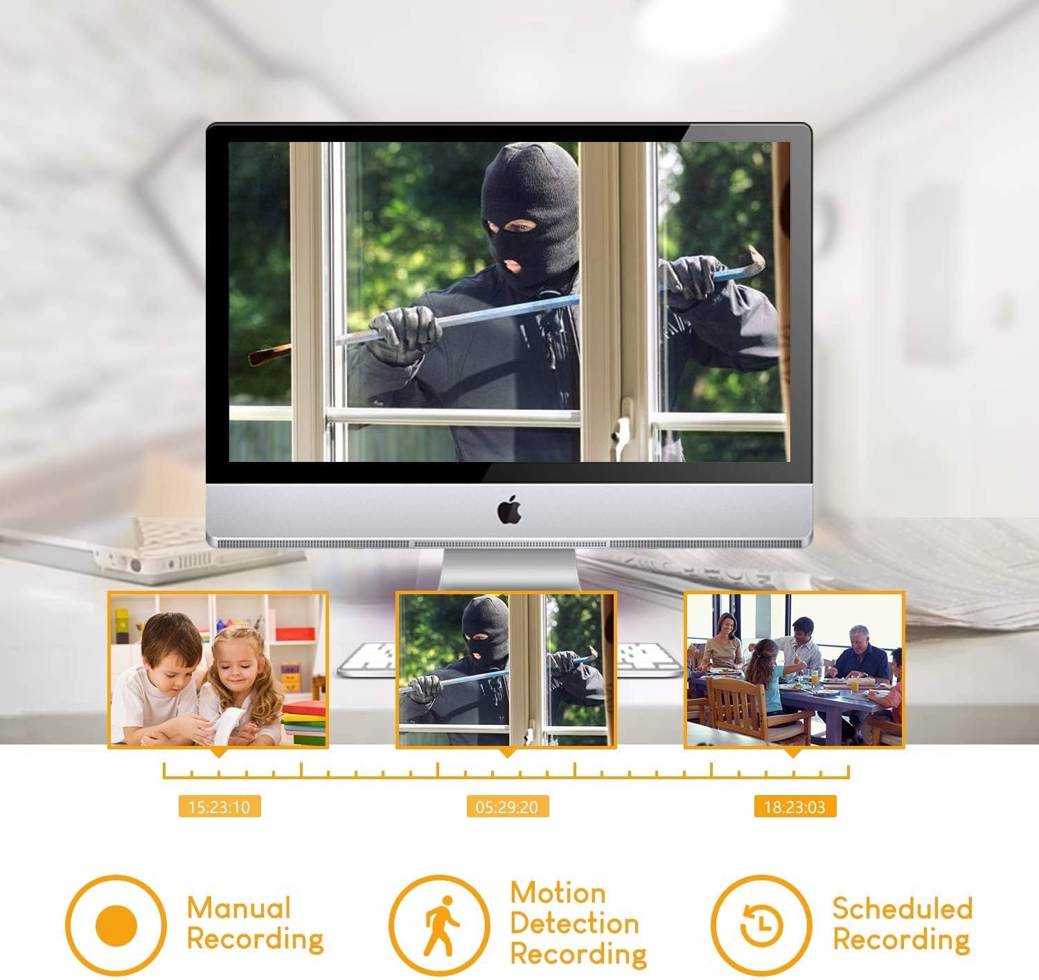 Anlapus DVR instant email alert and app notification for motion detection