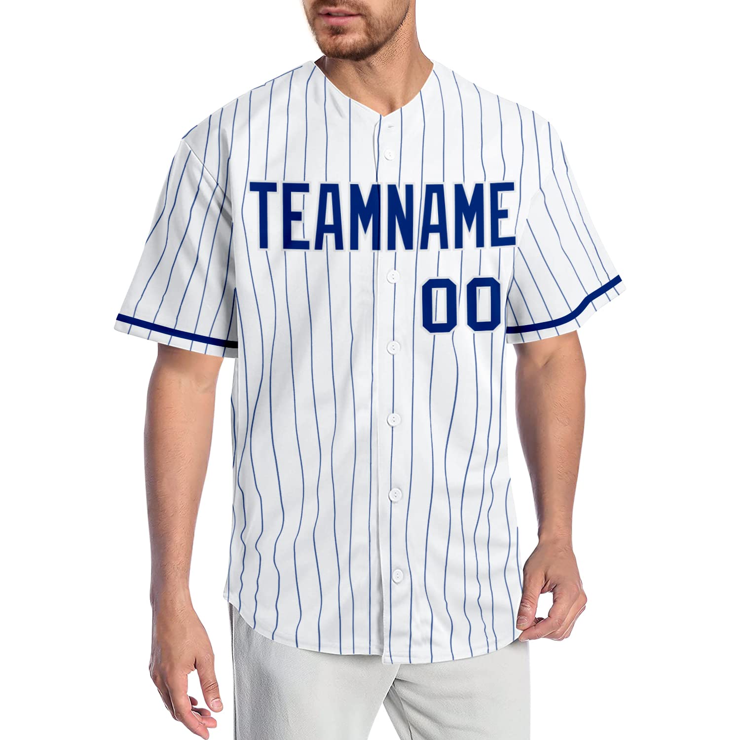 Custom Button Down Baseball Jerseys Men's Fashion Shirt Short Sleeve Beach V-Neck Shirts