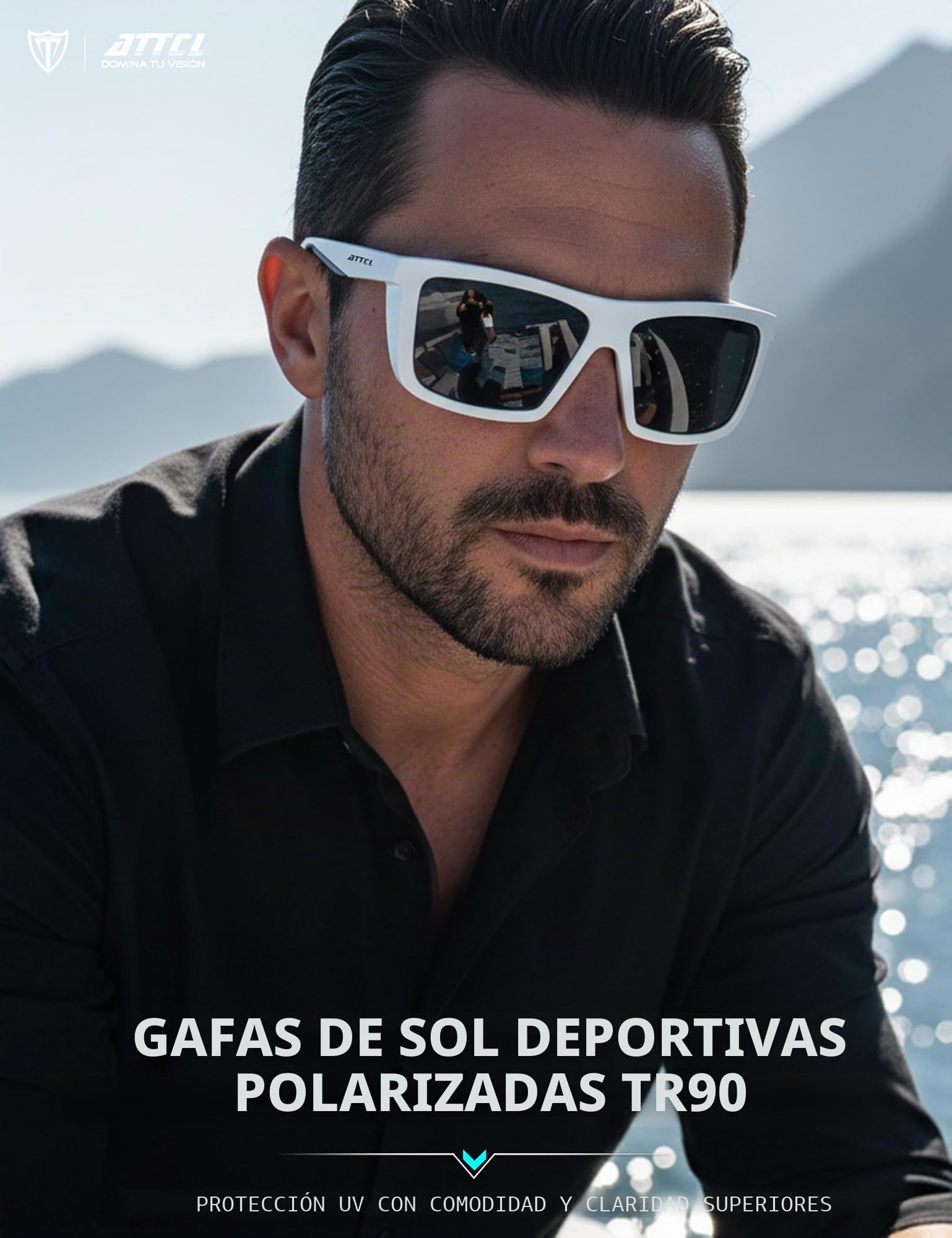 ATTCL Gafas de sol polarizadas deportivas para hombre y mujer, ciclismo, conducción, pesca, protección UV | Marco antideslizante, reduce el deslumbramiento, para pesca, al aire libre, protección UV, gafas de sol para hombre
