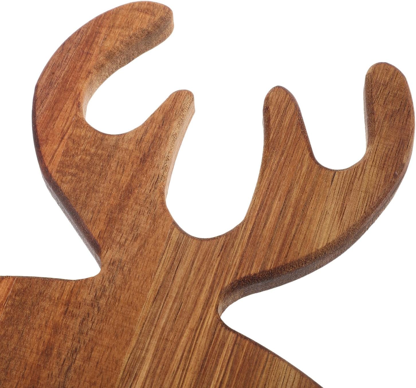 Wooden Antlers Bread Board Cutting Board for Christmas Serving