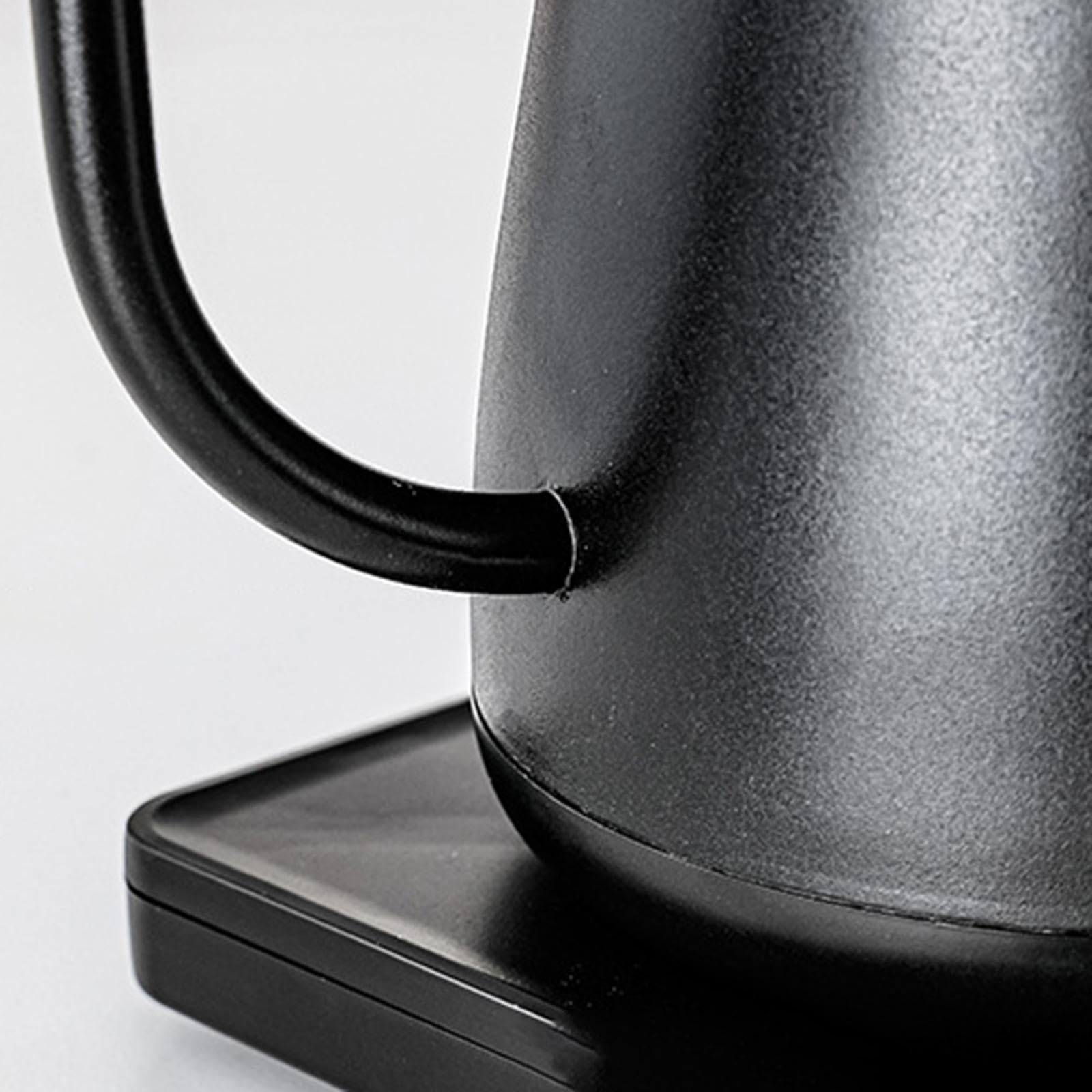 Bollitore Elettrico a Collo di Cigno in Acciaio Inossidabile con Beccuccio di Precisione per caffè tè E Bevande Calde Adatto a Casa E Ufficio, Nero