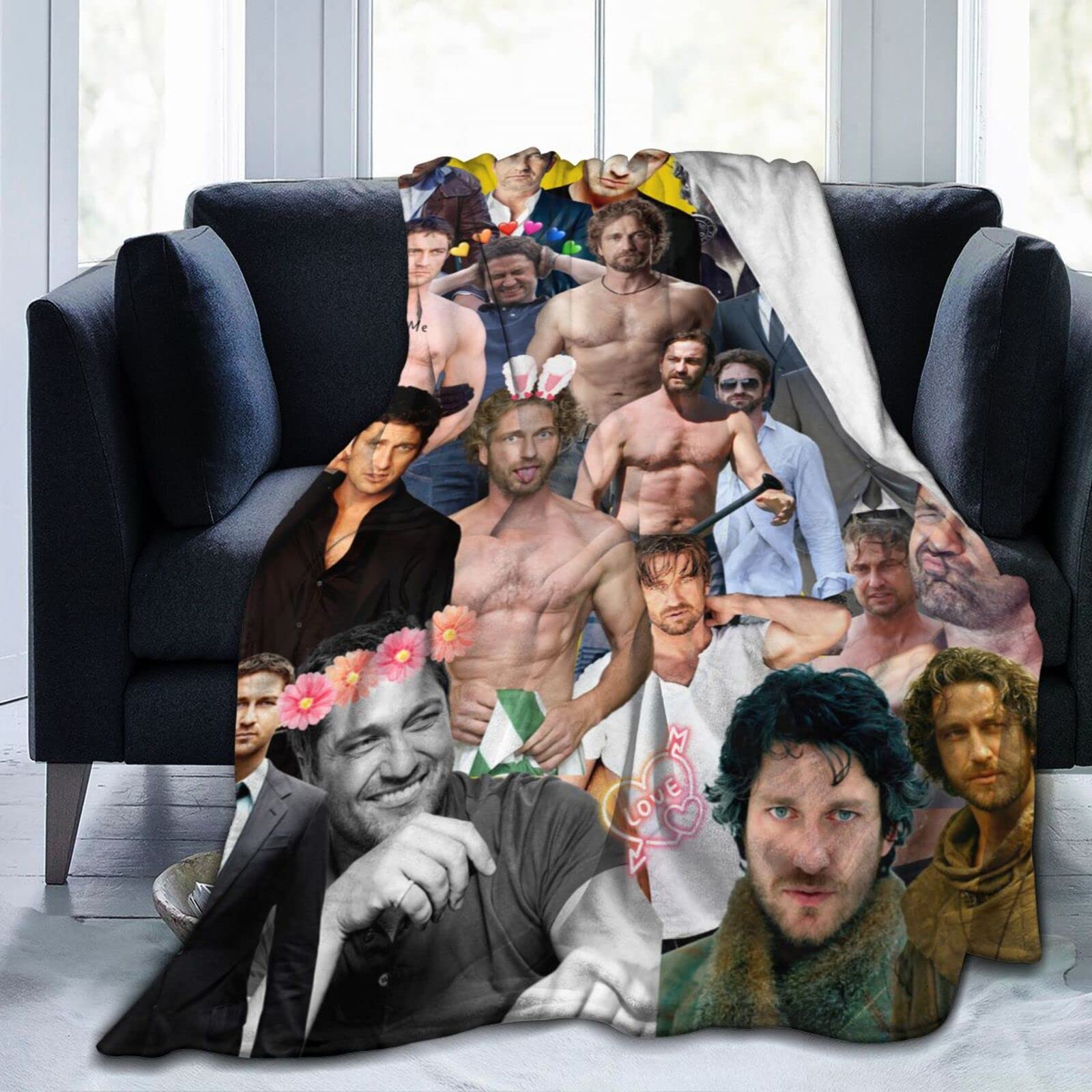 Suehome Blanket Gerard Butler Soft and Comfortable Wool Fleece Throw Blankets for Sofa Office car Camping Yoga Travel Home Decoration Cozy Plush Beach Blanket Gift