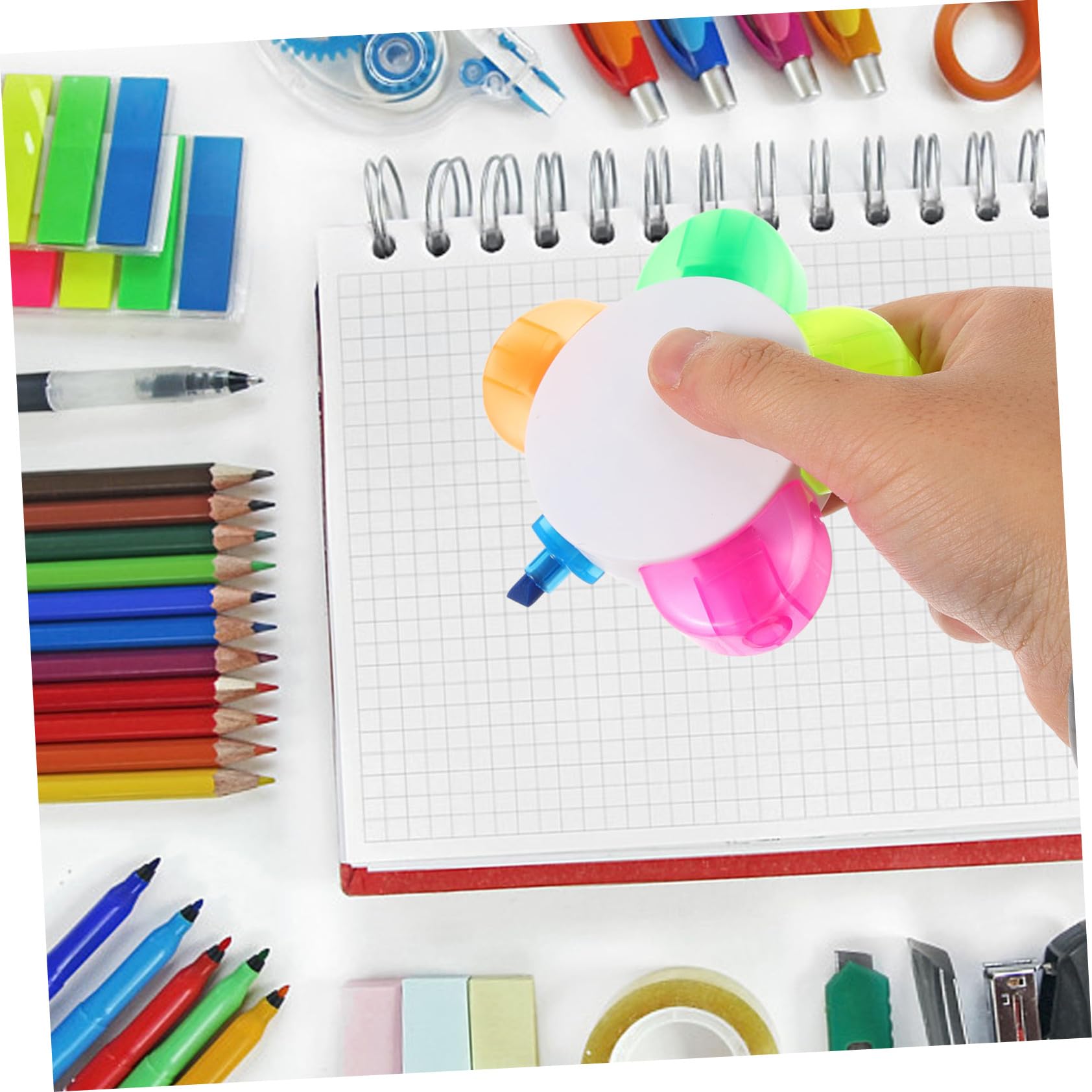 10pièces Surligneur à Fleurs Couleurs Stylos Surligneurs Fluorescents Forme Unique Pétale Outils Annotation pour Étudiants et Prise de Notes