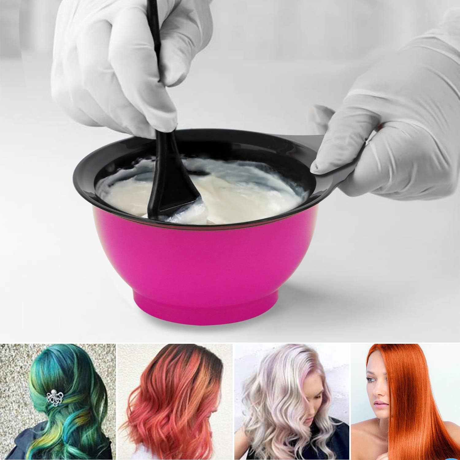 Hair Dye Bowl, Professional Hair Color Bowls, Plastic Mixing Tint Bowl Set Kit, Stackable DIY Hair Dye Tools Assorted Colors for Home and Salon Uses : Beauty & Personal Care