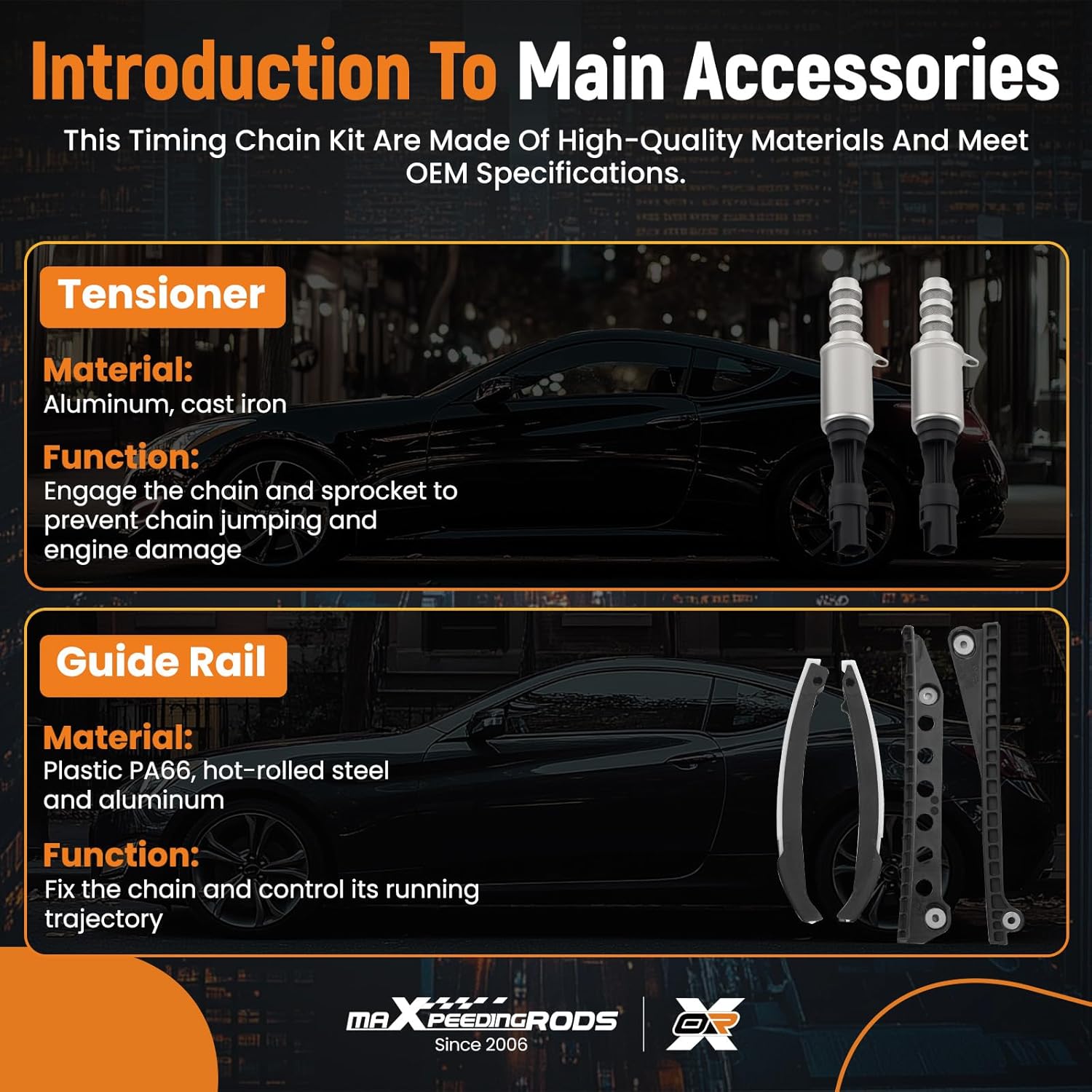 maXpeedingrods Engine Timing Chain Kit & Water Pump, Oil Pump, Cam Phaser, VVT Valves for Ford Expedition F150 F250 F350 Super Duty for Lincoln Navigator 2005-2010 5.4L V8 3-Valve Engine 3R2Z-6A257-DA