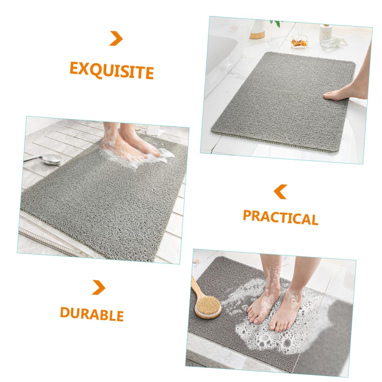PRETYZOOM Alfombra Diseño Lavable a Baño de Antideslizante de PVC Máquina Simple para Ducha Baño Interior
