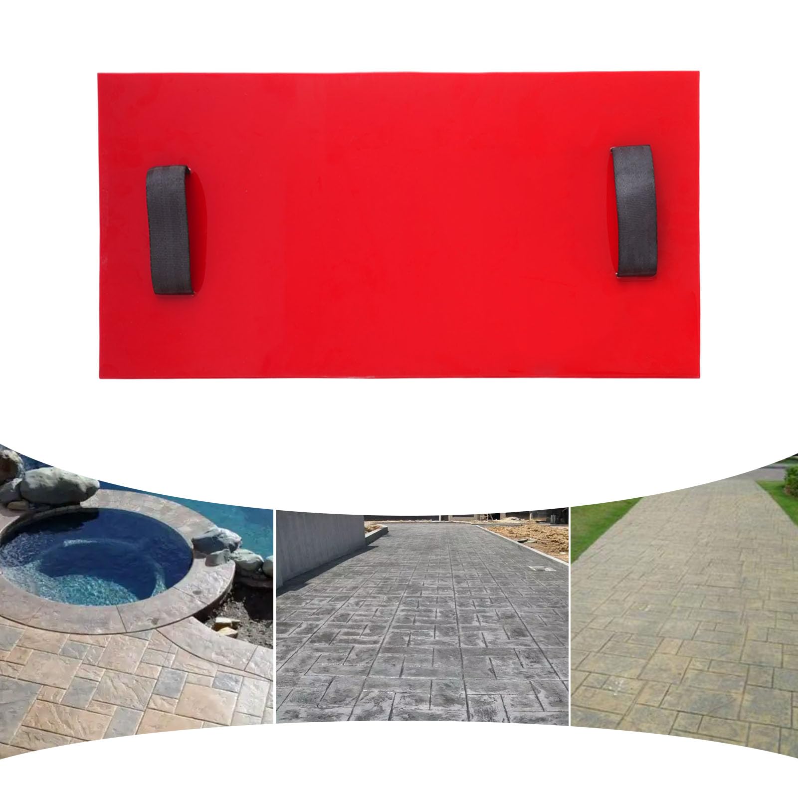 Tapis de tampon en béton - 60 x 30 cm - En polyuréthane - Avec structure en pierre naturelle - Nettoyage facile - Pour sols en béton, chemins de jardin, cour, texture créative