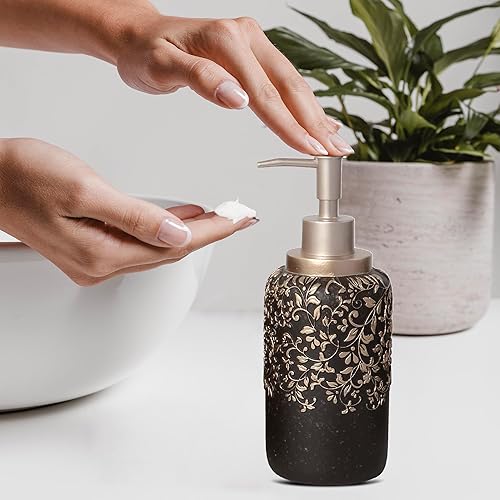 Miniatura 7 de Accesorios de baño  Juego de 6 piezas de decoración de tocador de baño  Jabonera de baño, dispensador de jabón, soporte para cepillos de dientes,