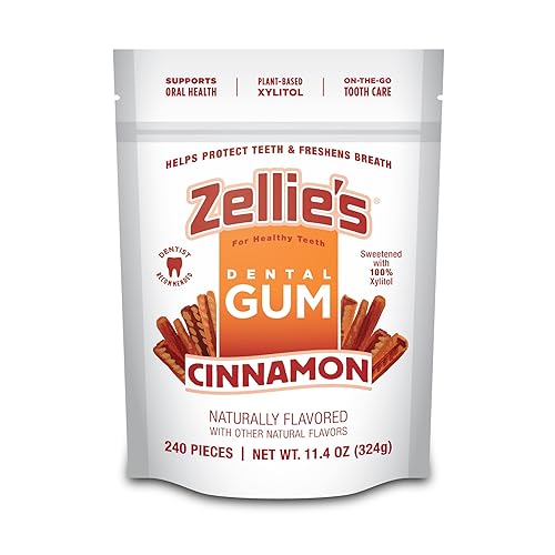 Zellie's | 100% Xylitol Cinnamon Chewing Gum | No Aspartame, Gluten Free, Vegan & Kosher (240 Count - Pack of 1)