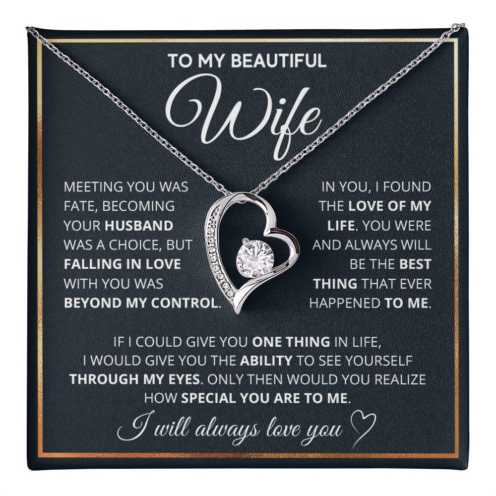Wife Necklace From Husband, Wedding Anniversary Jewelry For Wife From Husband, Wife Birthday Gifts From Husband, Necklaces For Wife From Husband To My Wife Necklace And Earring Set For Wife