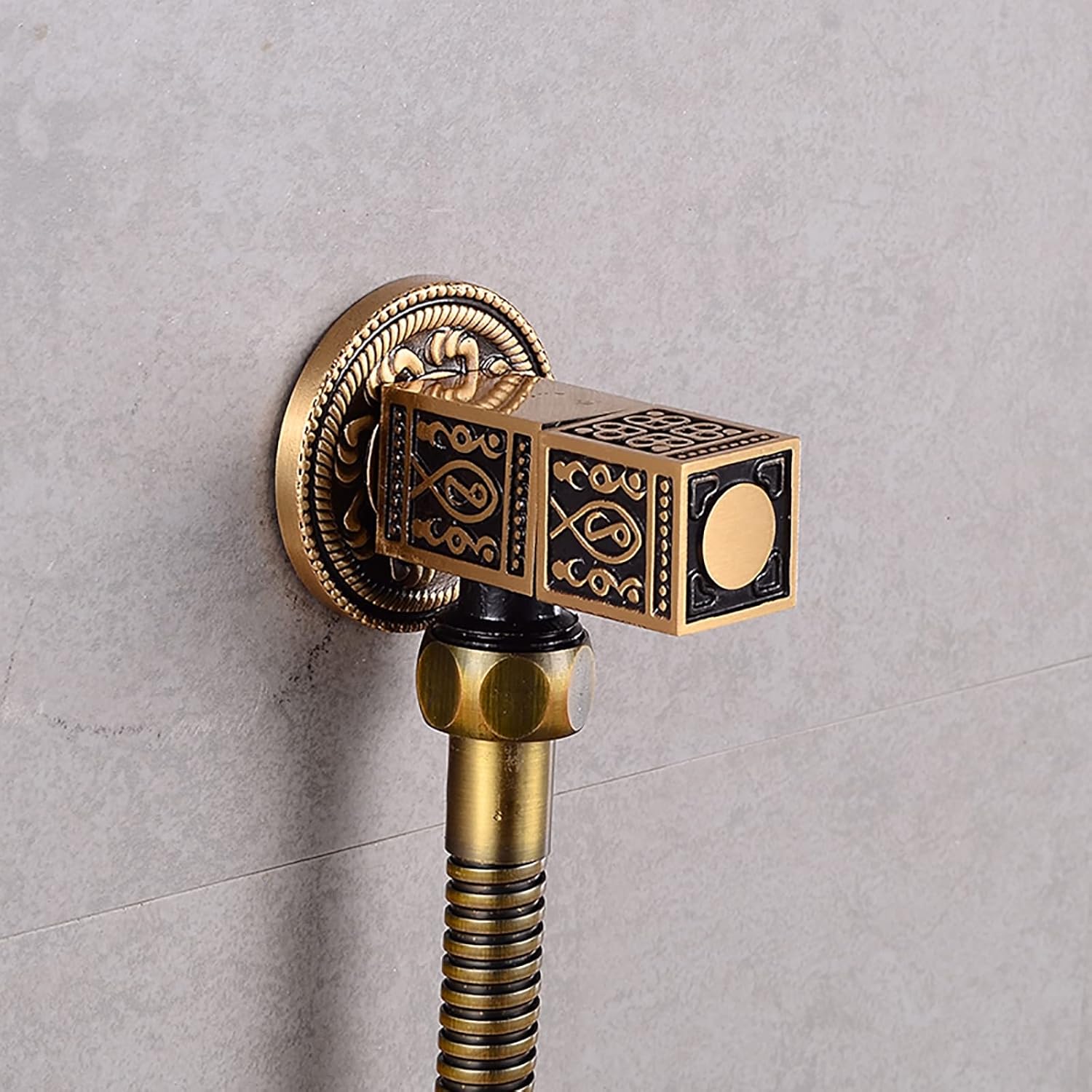 Handheld Bidet Sprayer for Toilet, Antique Brass Cloth Diaper Sprayer Kit Wall Mounted Bidet Sprayer Set Single Handle Toilet Bidet Sprayer Kit with 150Cm Shower Hose,Typ (Type B)