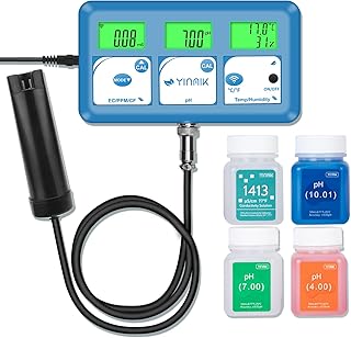 pH EC PPM Monitor für Hydrokultur System Wasser, Kontinuierliche Überwachung von TDS, Leitfähigkeit und Temperatur von Nährstofftanks in vertikalen Farmen, DWC- und Aeroponische Gärten für Anbauer