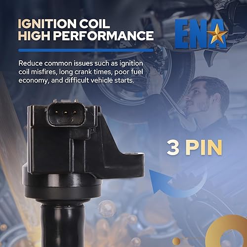 Miniatura 4 de ENA Juego de 4 bobinas de encendido 1.5L L4 compatibles con Honda compatible con Honda 2010 2011 2012 2013 2014 2015 2016 City, 2011-2016 CR-Z CRZ,