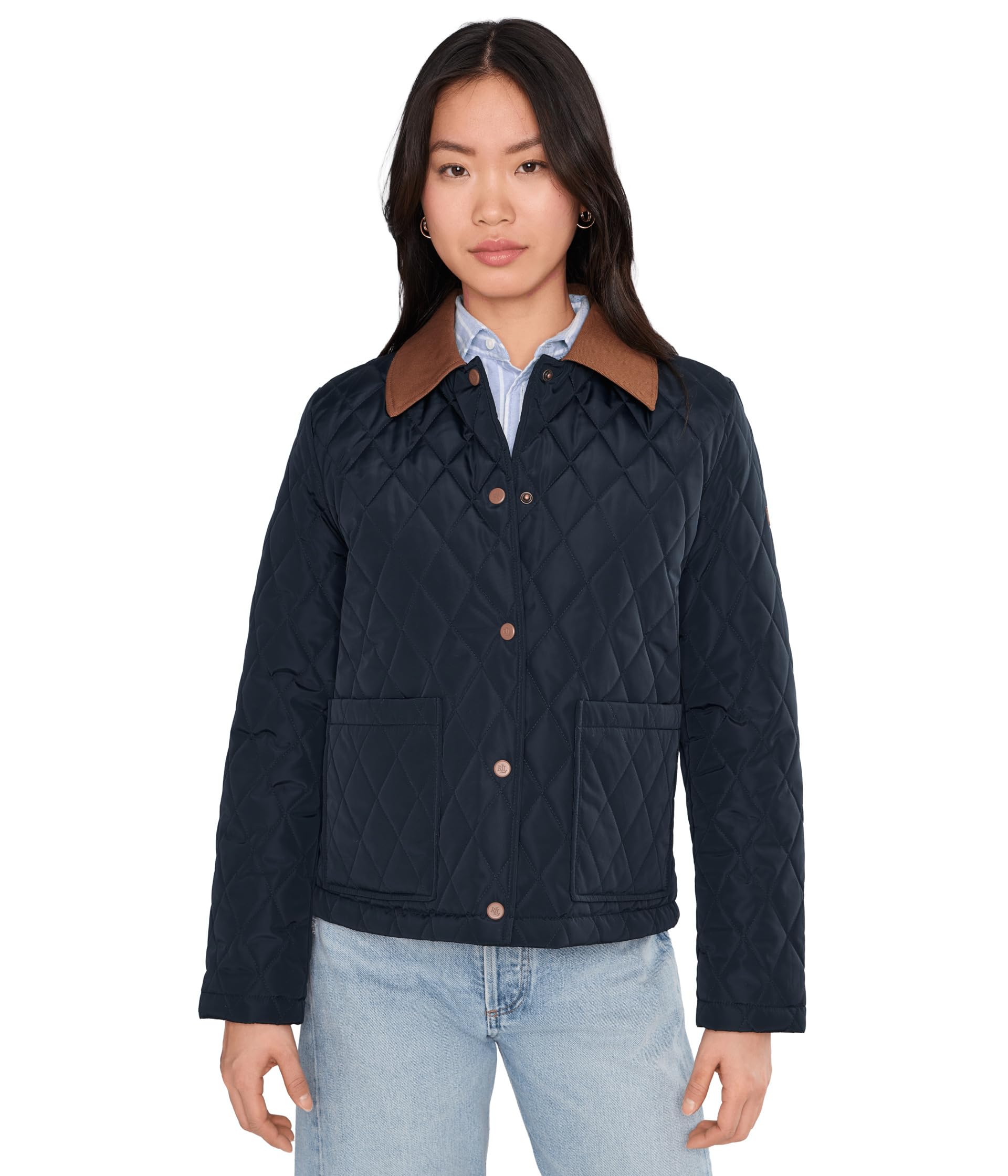 Single Breasted Quilt Twill Collar