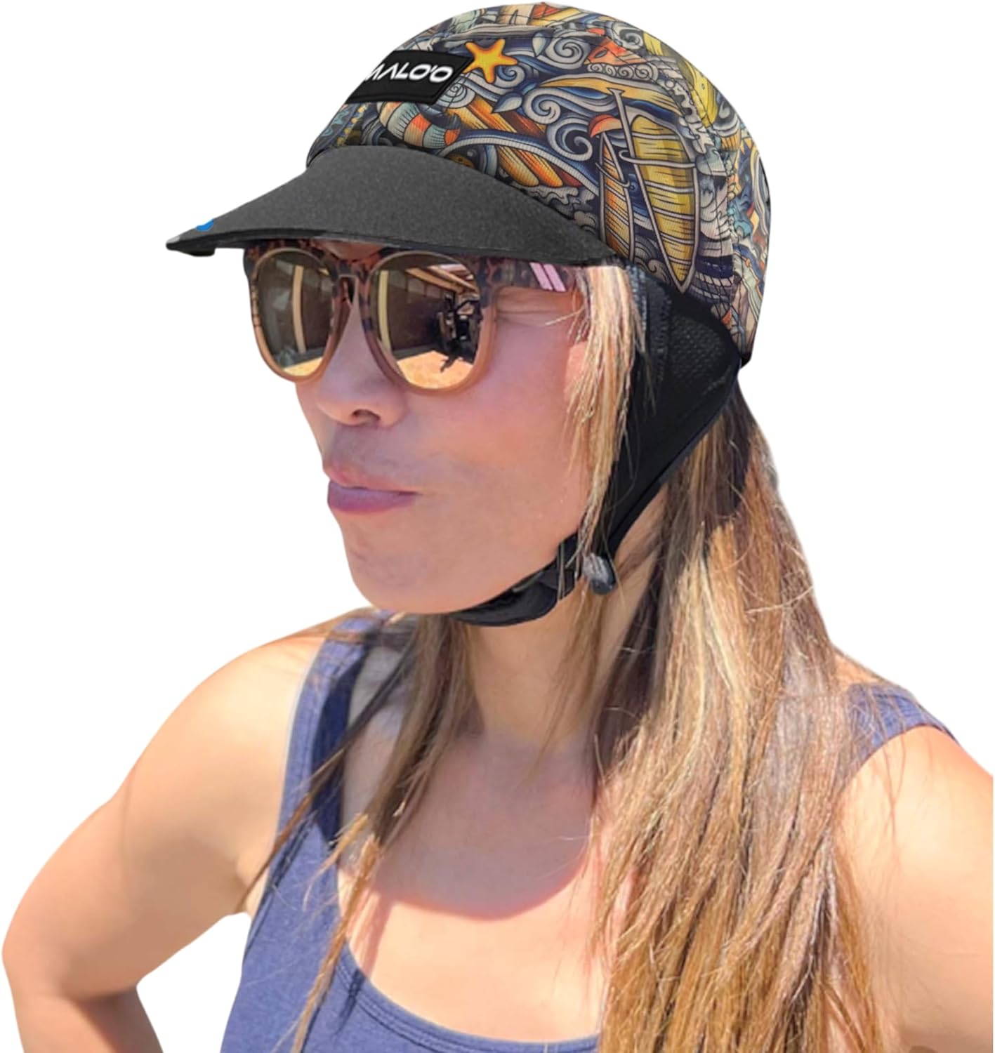 Malo’o Watersports Hat, Adjustable Performance Surf Cap for Swimming, Duck Diving & Paddling, Lightweight Quick-Dry Sun Hat