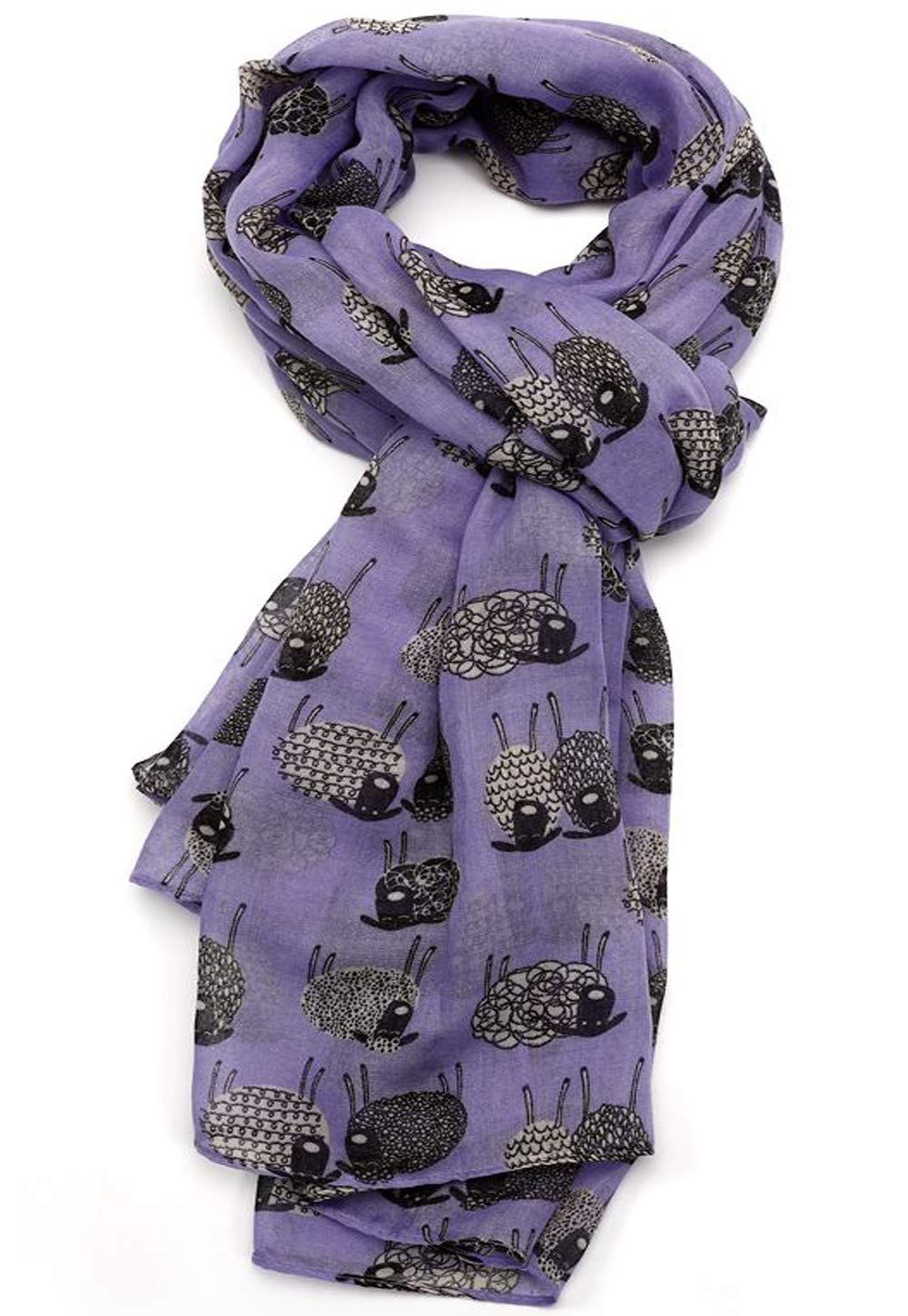 Glamlondon Women's Zt-Lavender Sketch Sheep Printed Scarf (Zt-Lavender)
