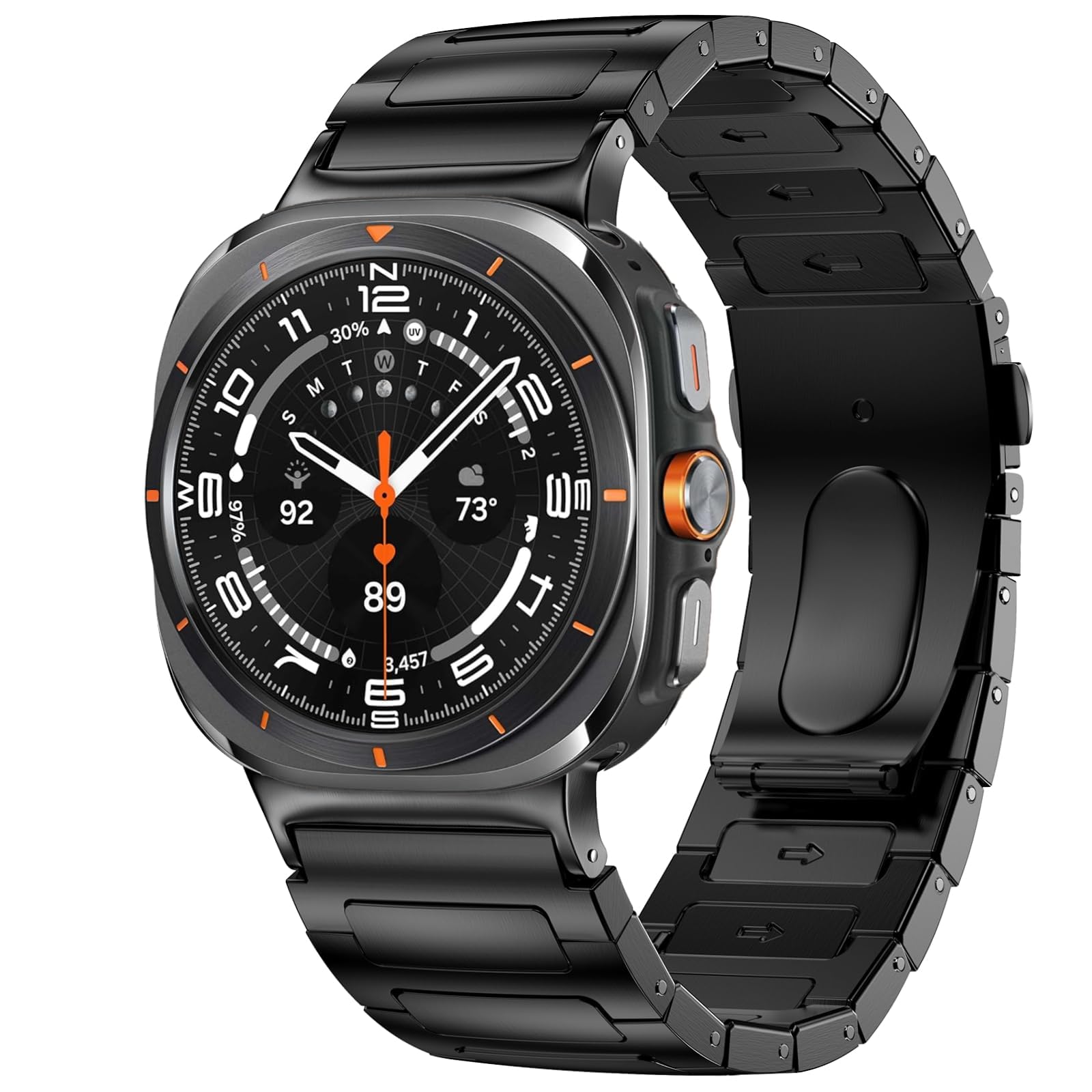 KOREDA No Gap Bands Compatible with Samsung Galaxy Watch Ultra 47mm for Men, Solid Business Stainless Steel Metal Bands for Samsung Galaxy Watch Ultra 47mm(2024)