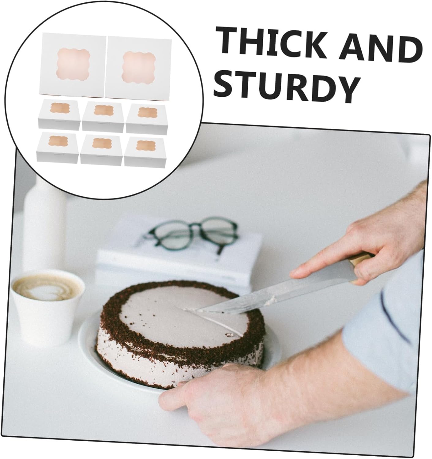 Gatuida 20pcs Boxes Cake Box Cake Container Multi-function Cake Case Bakery Boxes Bread Storage Boxes for Treats Cake Carrying Case Cake Storage Case Boxes for Baked Goods Cake Carrier, White