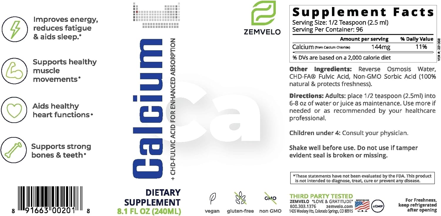 Liquid Ionic Calcium Supplement | Women's Health | Fast Absorption | Easy to Digest | Bone & Teeth Support