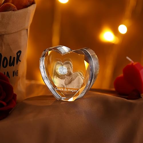 Miniatura 5 de Foto de cristal 3D, regalo personalizado para mujeres, hombres, mamá, papá, pareja, imagen personalizada en marcos de fotos de cristal, regalo para