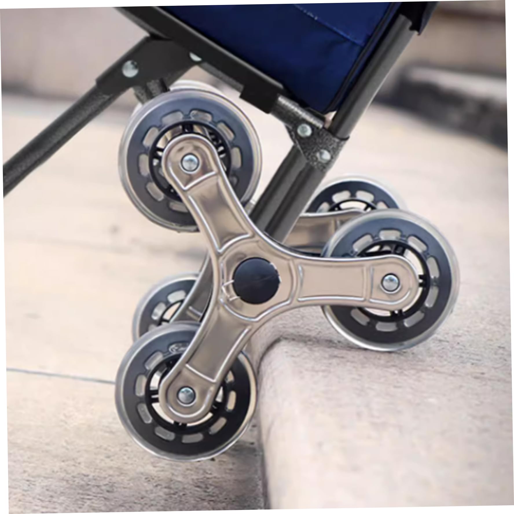 Reladores, ruedas de trepadora de escaleras 2 PCS Triangular acero inoxidable Ruedas Ruedas de ruedas de servicio pesado Rotable Rotable Rotatable para bolsas de compras carro de carrito