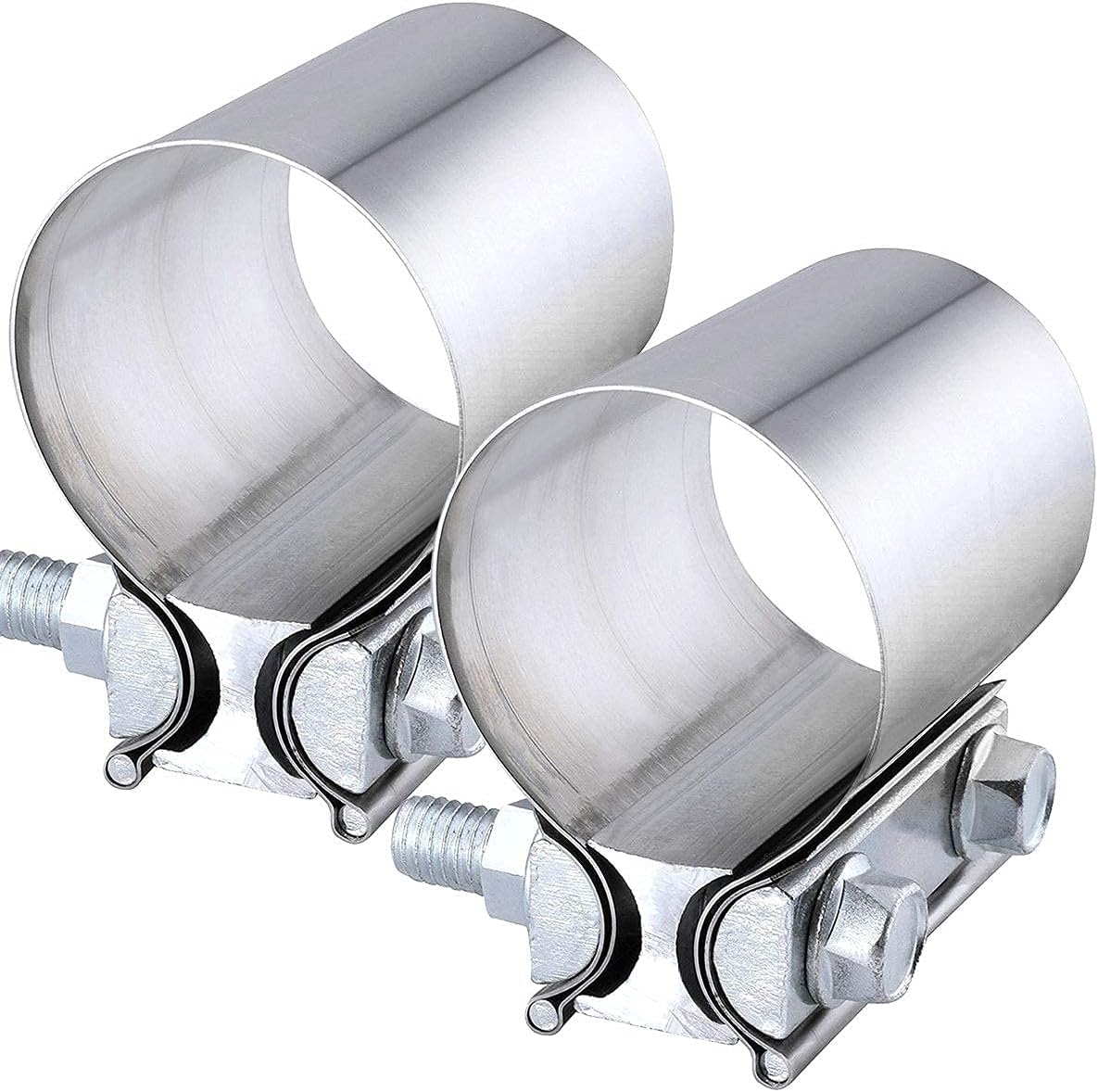 EVIL ENERGY 2.0 Inch Butt Joint Exhaust Band Clamp Bundle with Exhaust Narrow Band Muffler Seal Clamp