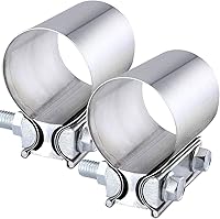 Vista 6 de EVIL ENERGY Punta de silenciador de escape de 2.5 pulgadas, entrada de 4 pulgadas, universal, para automóvil, con abrazadera de banda de escape