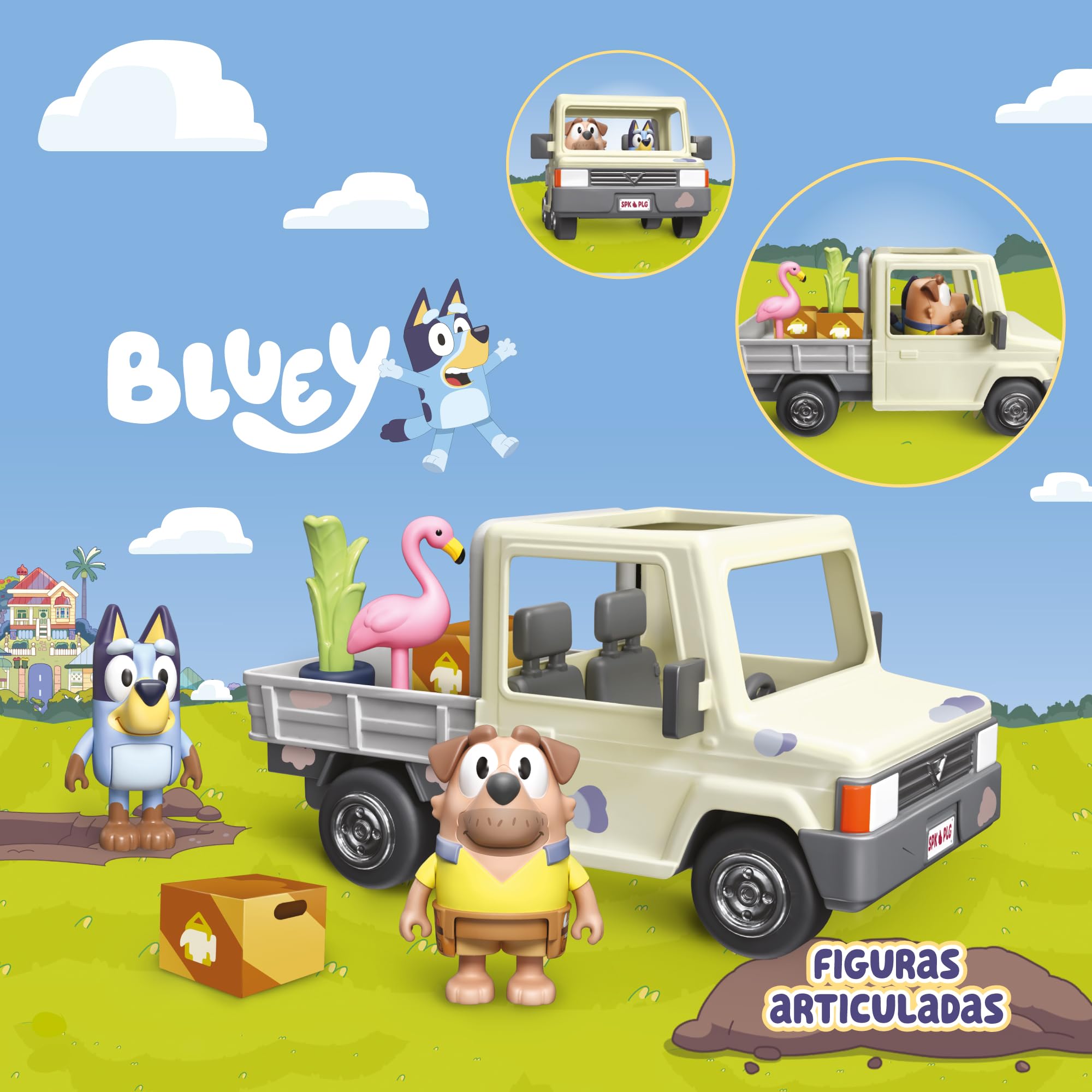 Bluey - Tradies Truck, Truck, Includes Driver Figure, Fun Accessories like Fruit Box, Flamingo, Plant and Stickers, Famous (BLY82000) - Image 3