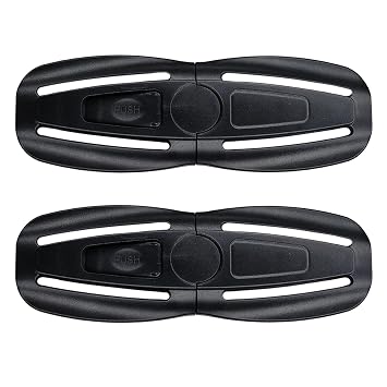 2PCS Seat Chest Harness Buckle Lock Stroller Chest Buckle Universal Replacement Part,Seat Chest Harness Buckle Parts Black