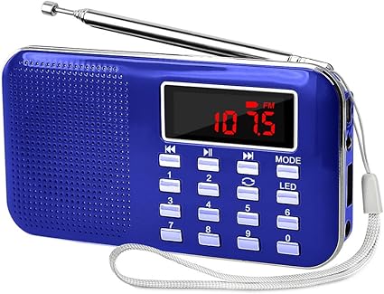 Amazon Co Jp Lefon 充電式 多機能 Am Fmポケットラジオ 高感度 Usb Microsdカード対応 Mp3プレーヤー Ledライト 非常用ラジオ 小型で軽量 携帯ラジオ ブルー 家電 カメラ