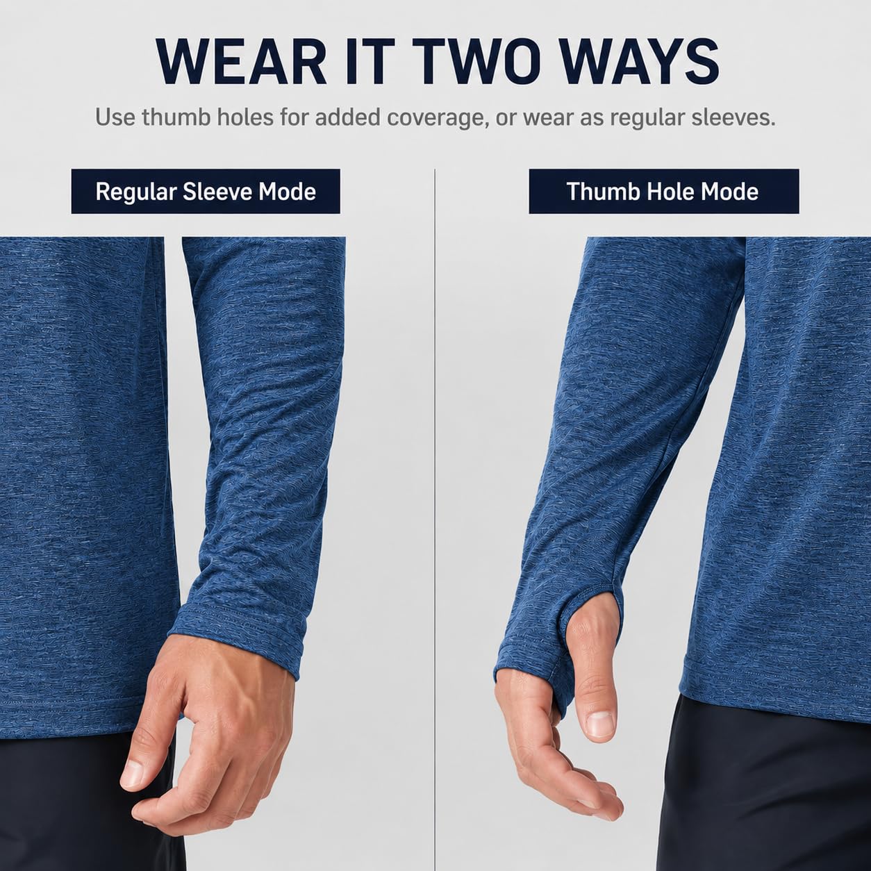 OYGSieg Sudaderas deportivas con capucha para hombre, camisas de pesca de manga larga para hombre, UPF 50+ SPF UV, camisetas de protección solar