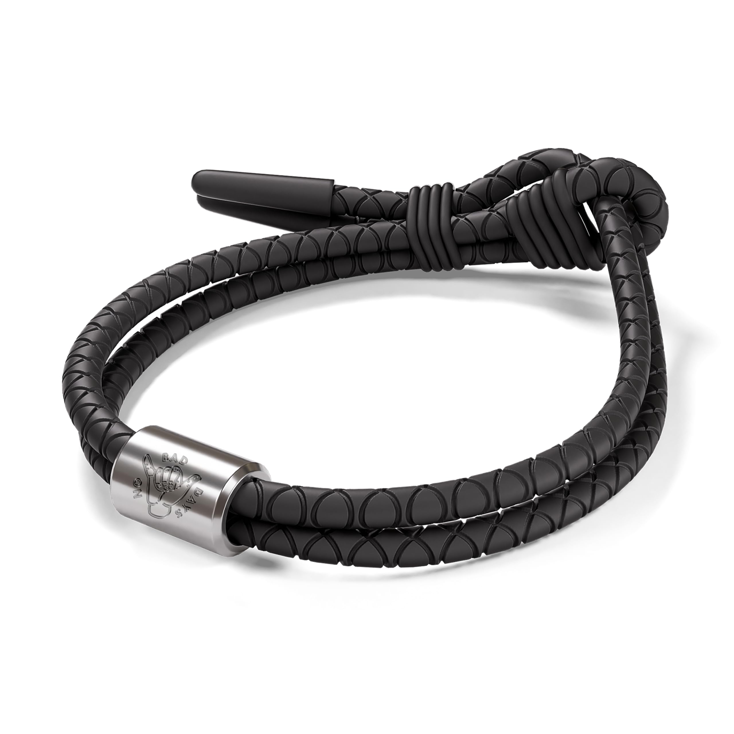 Rowdy Parrot FlexTech Adjustable Silicone Rope Bracelet: Waterproof, Sweatproof, Sunproof, Minimalist Surf, Golf Jewelry for Men - One Size Fits All