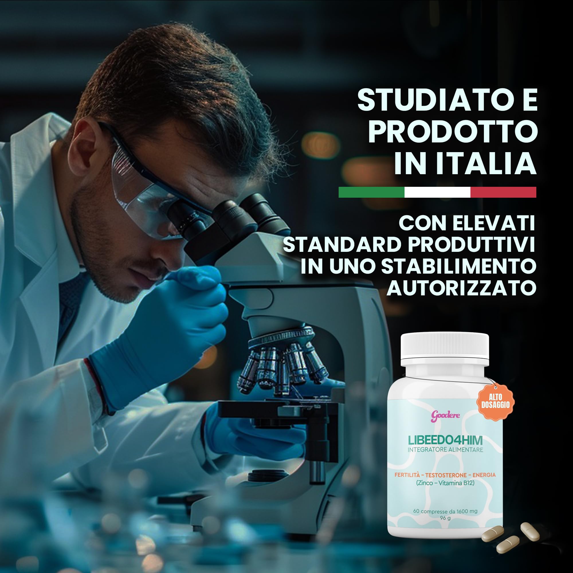 LIBEEDO4HIM - Integratori Per Uomo Con Maca Peruviana, Tribulus E Arginina – Supporto Energetico, Benessere Maschile – 60 Compresse