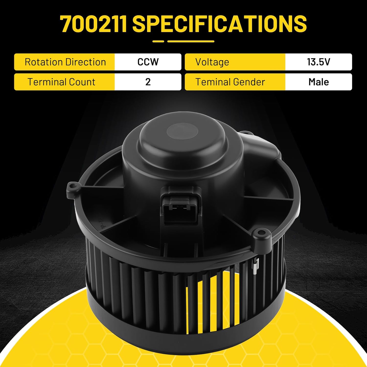 700211 HVAC Blower Motor Fit for Chevy Equinox 2006-2017, for Captiva Sport 2012-2015, for GMC Terrain 2010-2017, for Pontiac Torrent Saturn Vue Blower Motor Replacement 15781505 22896430