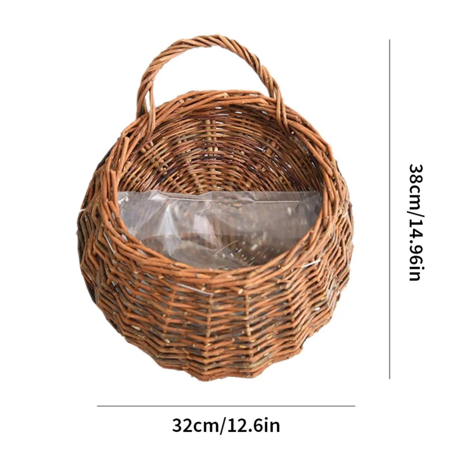 Fioriera Intrecciata 3 pezzi fatti a mano in vimini intrecciato cesto appeso a parete fioriera fiore cesto di vimini cesto in rattan for la decorazione domestica giardino matrimonio Per Fioriera(A-L)