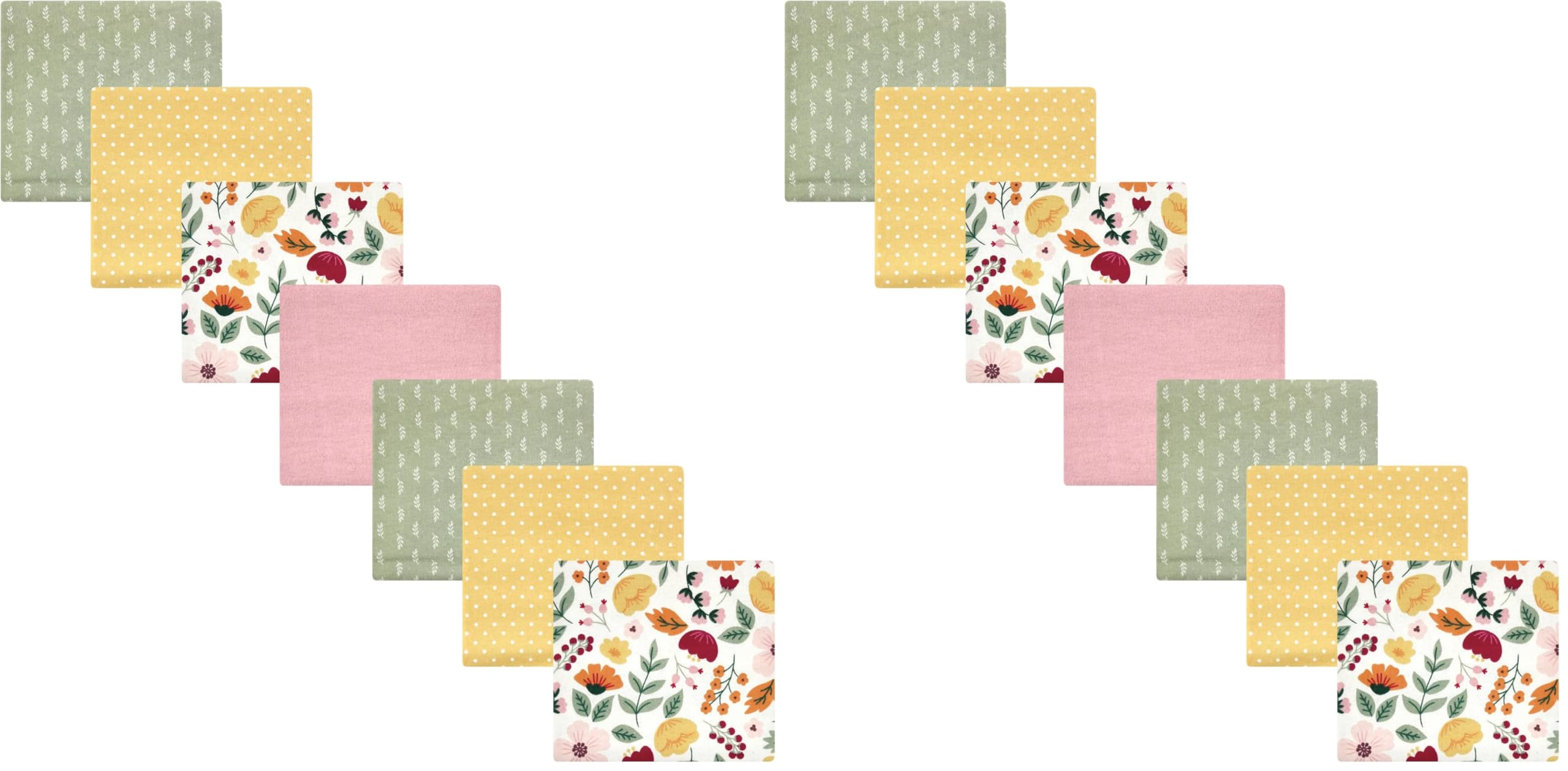 Hudson Baby Unisex Baby Cotton Flannel Receiving Blankets Bundle, Fall Botanical, One Size (Pack of 2)