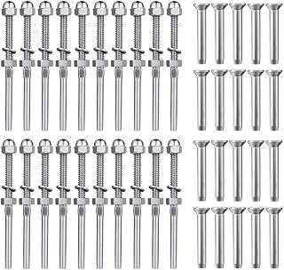 WELTEK 20-Pack Stainless Threaded Terminal Stud and 20-Pack Hand-Crimp Stemball Swage for 1/8" Cable Deck Railing Hand Swage - T316 Marine Grade
