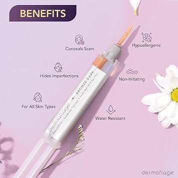 Dermaflage Scar Filler Refill, 4 Applicators | Silicone Scar Filler Refill for Recessed Scars, Wrinkles & Deep Pockmarks, Waterproof Skin-Like Finish, Up to 30 Applications