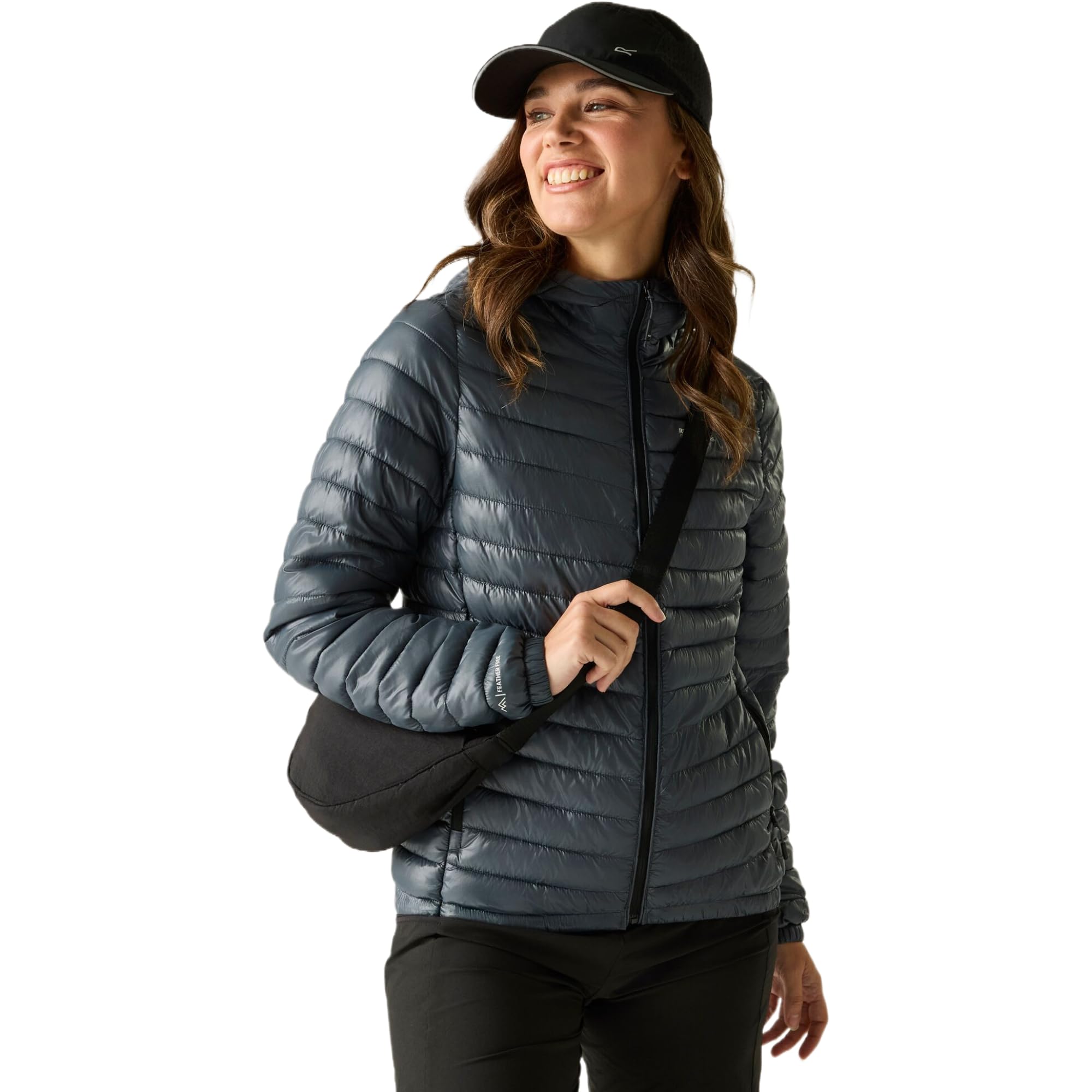 Regatta Women's Hurden Hooded Lightweight Quilted Jacket in Charcoal | Size: 14
