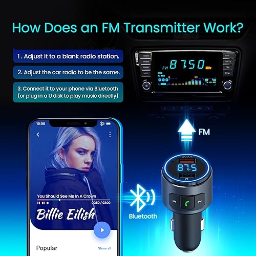 Miniatura 9 de Octeso BH549+BH347 Los transmisores FM Bluetooth más populares