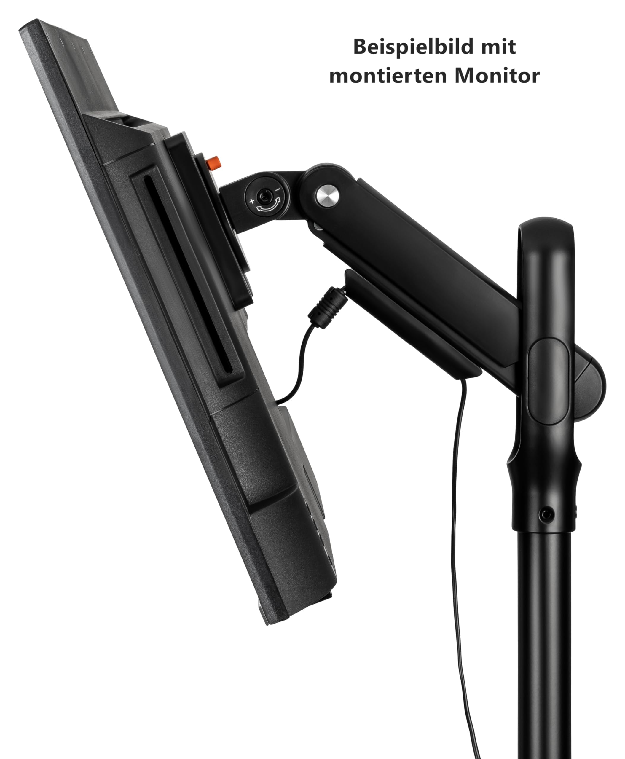 Reflexion BV05 - Soporte de TV para televisores móviles, Altura Ajustable con Muelle de Gas, Giratorio e inclinable ±90°, VESA 75/100, para 16 – 32 Pulgadas, con Ruedas en la Base, Capacidad de Carga