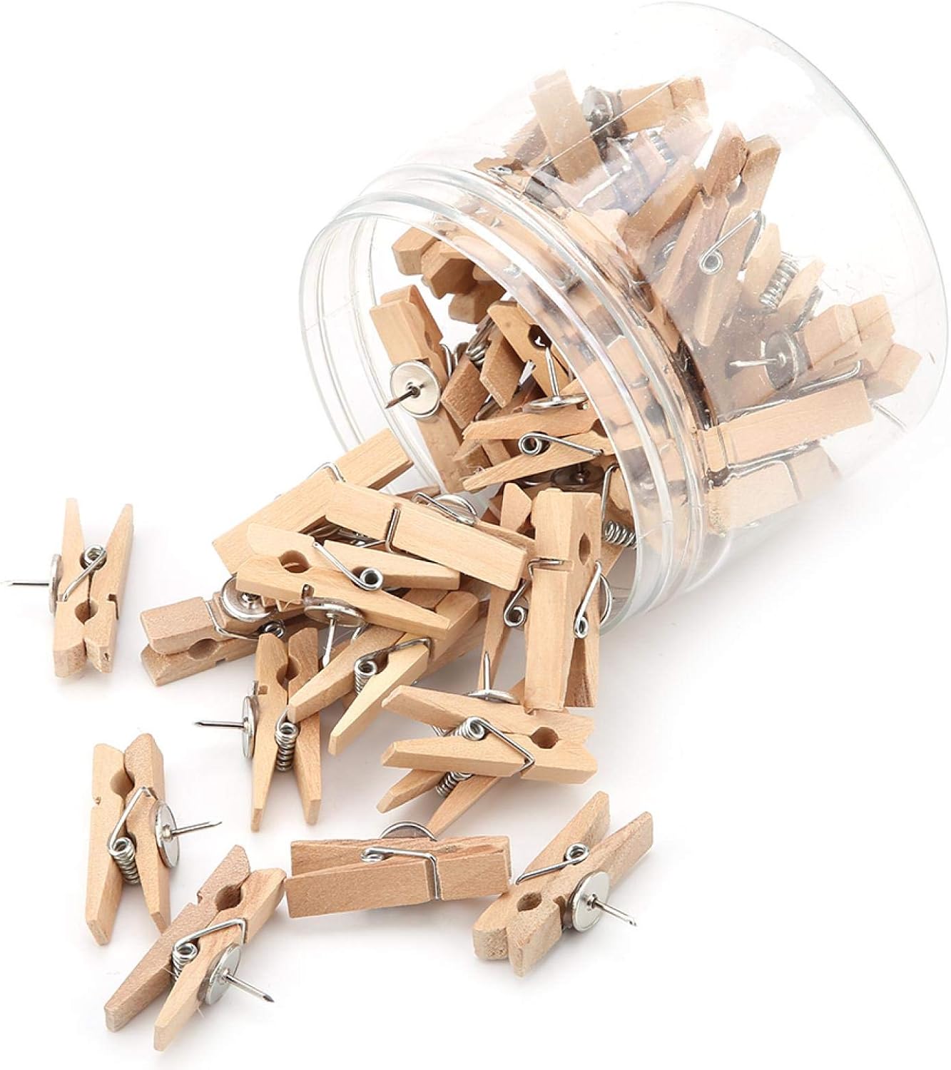 50pcs木製プッシュピン35 7mmパーソナリティフォトウォールコルクボード用プッシュピン付きナチュラルクルードウッドクリップ耐久長時間使用 別倉庫からの配送