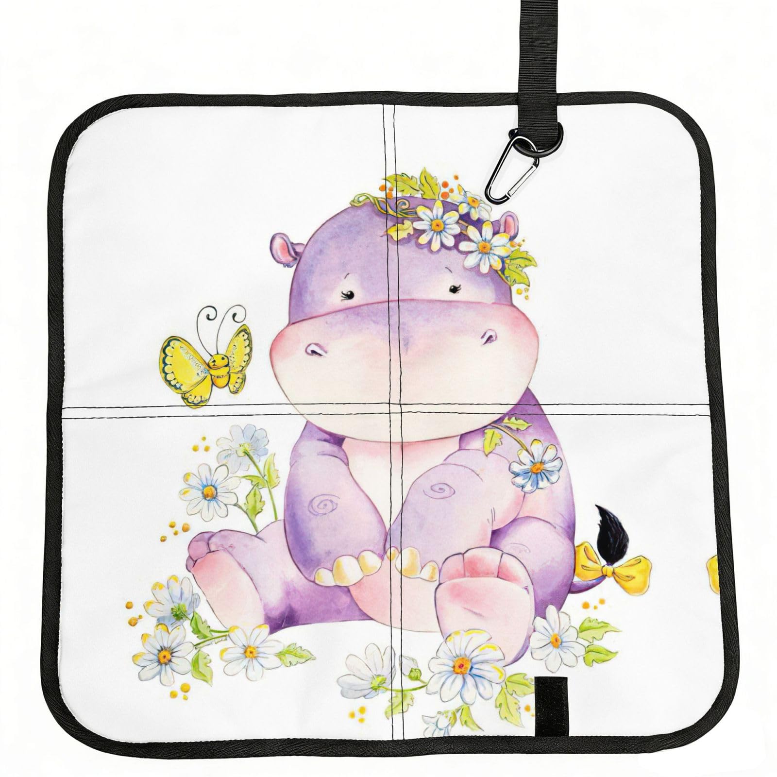 KAPPTYY Butterfly Printed Bleacher Seat Cushion PE Foam Filling, Foldable Sitting Pad for Concert Stadium Events