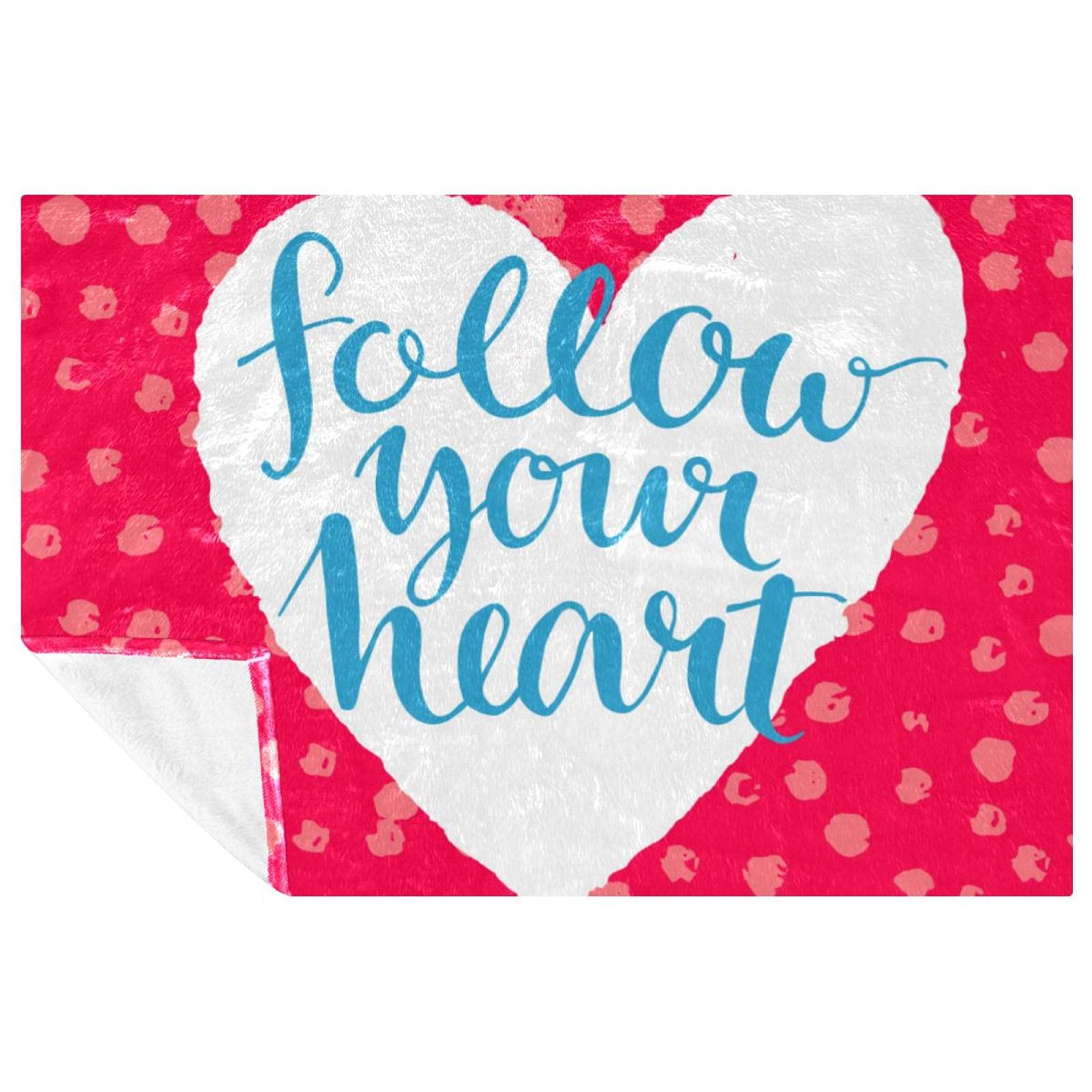 Couverture à pois Follow Your Heart plaid doux et chaud pour lit et canapé 150x100 cm