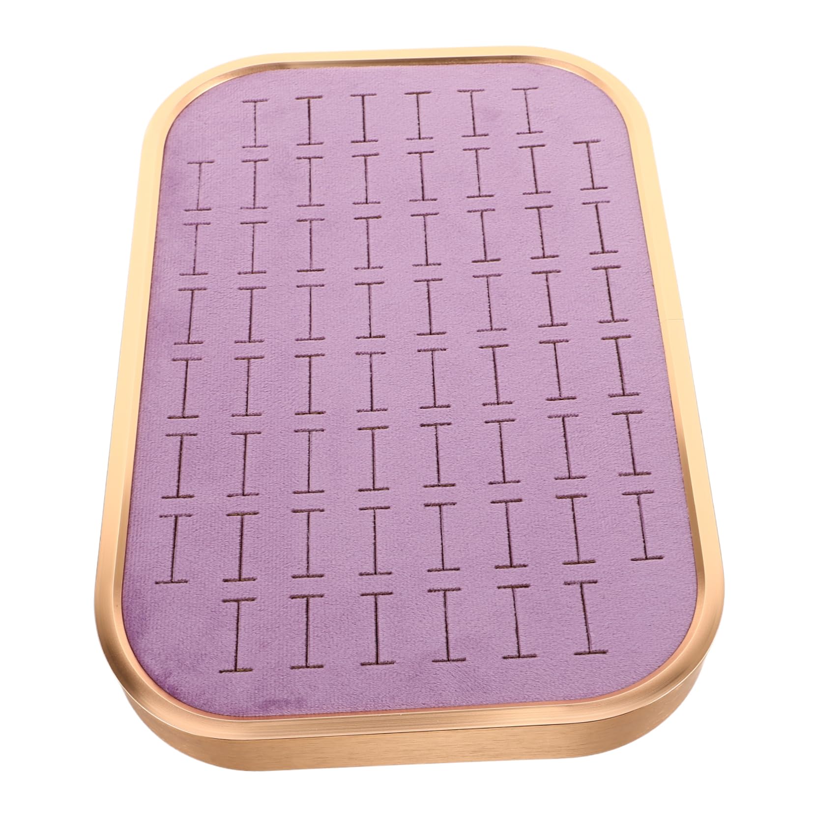 Mikikit Bandeja Organizadora de Joyas de Terciopelo Ranuras Apilables para Anillos y Colgantes Insertable Cajón para Tocador de Mujer Soporte Rectangular para Pendientes