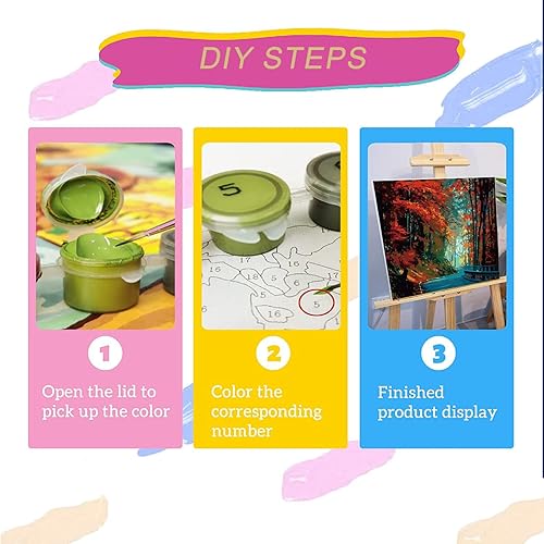 Miniatura 6 de FILASLFT Kit de pintura por números para adultos, pintura por números para adultos principiantes, pintura de hojas de arce por números, pintura de