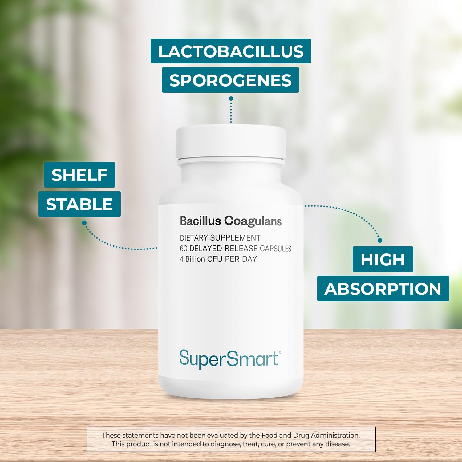 Supersmart Bacillus Coagulans Probiotic 4 Billion CFU per Day (High Absorption) - Lactobacillus Sporogenes Supplement | Non-GMO & Gluten Free - 60 Delayed Release Capsules - Image 3