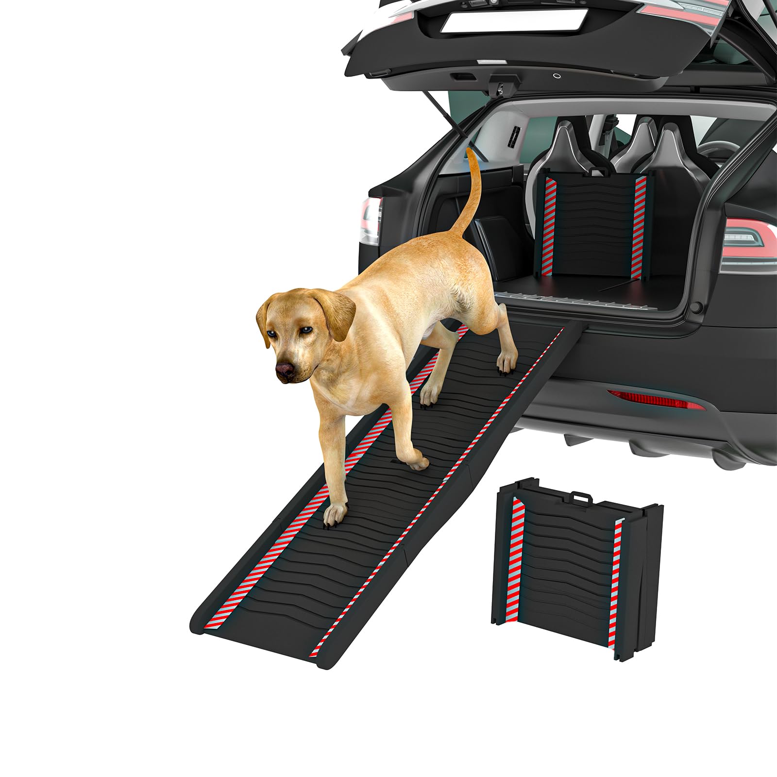 Dog Ramps For Large Dogs Nonslip Dog Ramp 60-Inch Tri-Fold